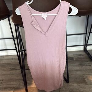 Isabel Maternity by Ingrid & Isabel Pink Ribbed Sleeveless Tank